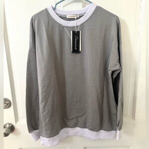 NWT Fantaslook Gray Crewneck Lightweight Sweatshirt